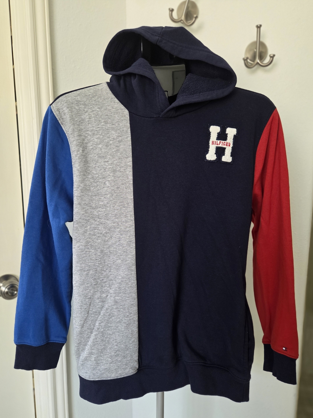 Tommy Hilfiger Colorblock Hoodie in Navy, Gray, Blue & Red